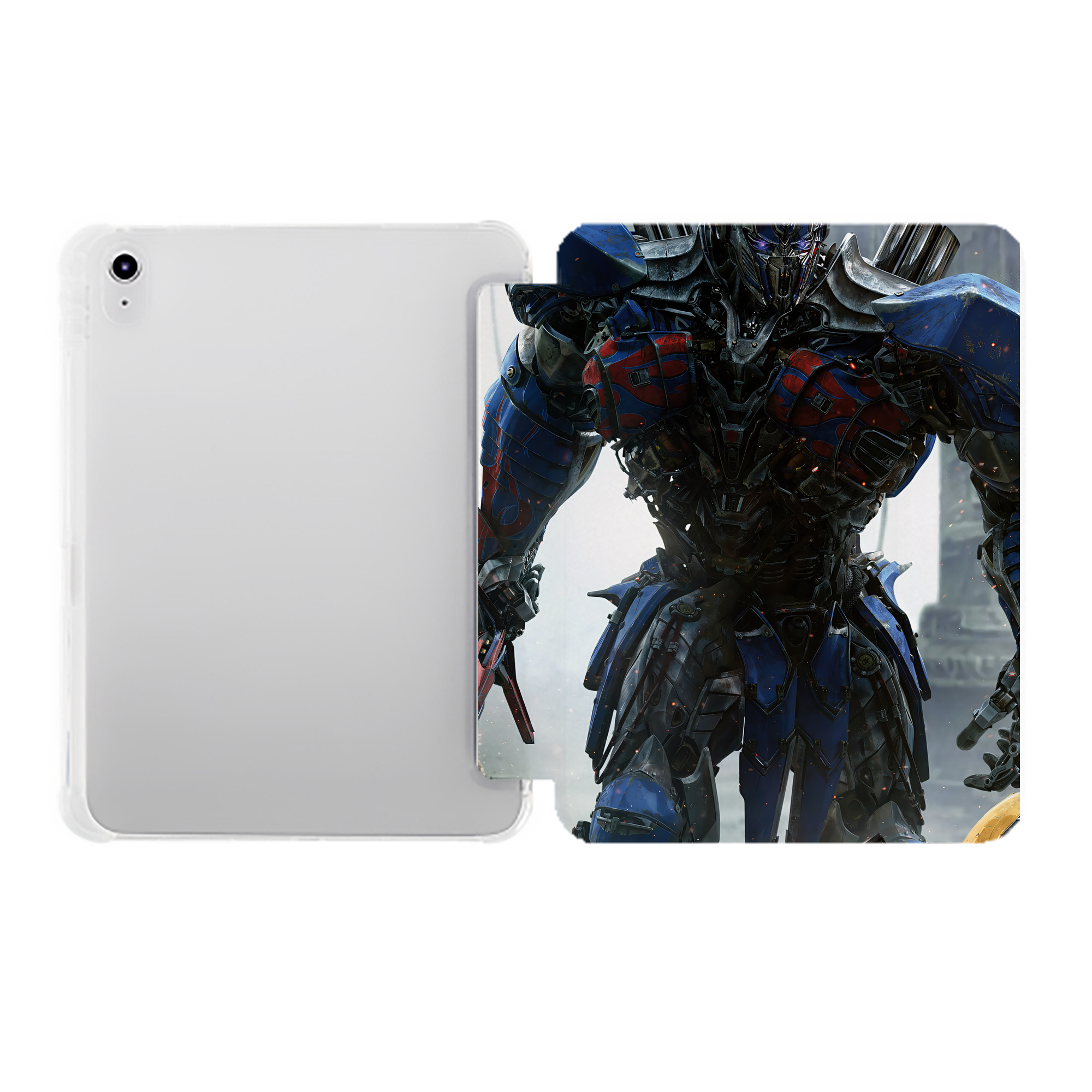（画像用） Transformers トランスフォーマー IPad ケース ペン収納付き 三つ折りスタンド PUレザー×シリコン 対応機種9.5/10.5/10.9インチ
